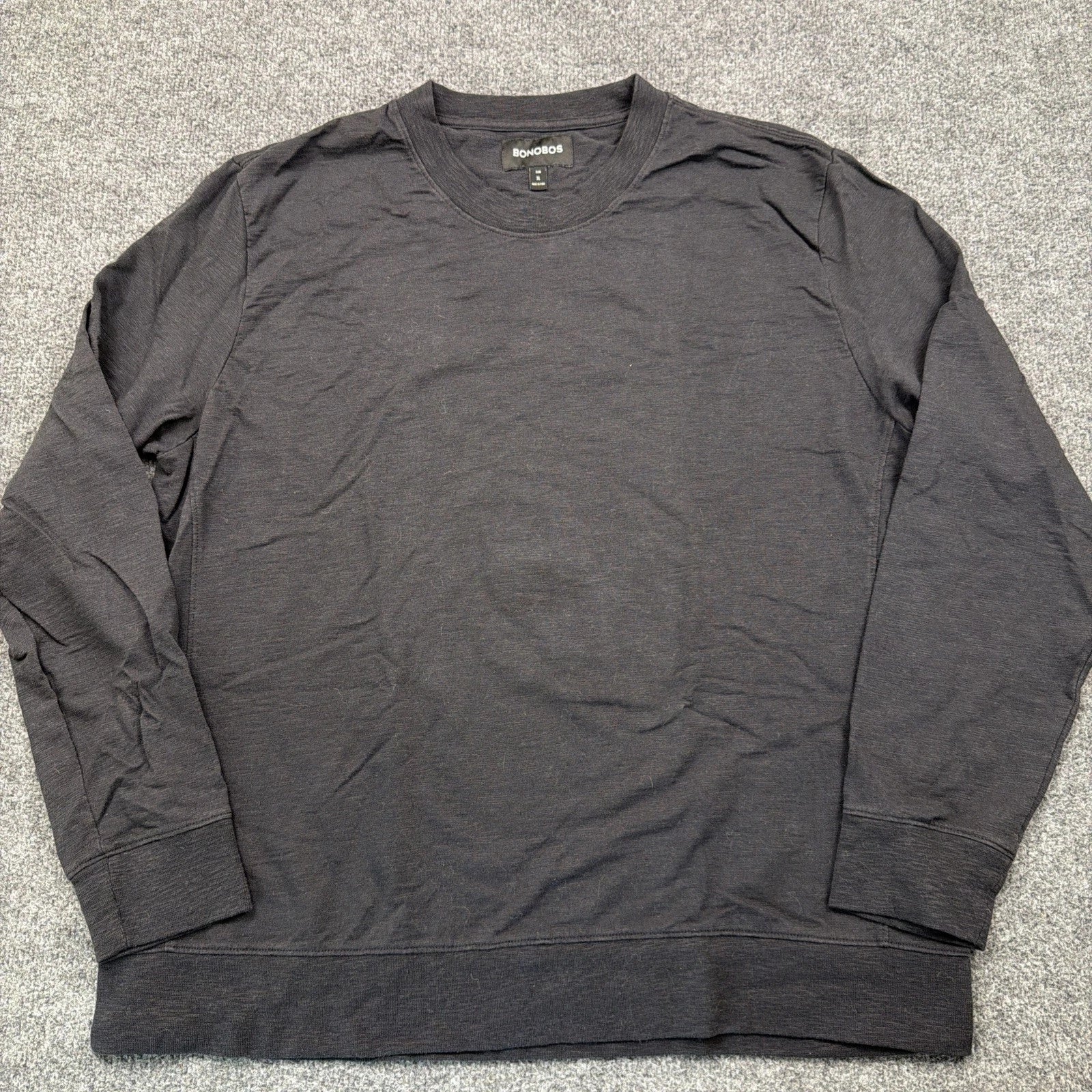 Bonobos Men's Shirt Slim Fit Long Sleeve Black Size XL Slim Adult Cotton