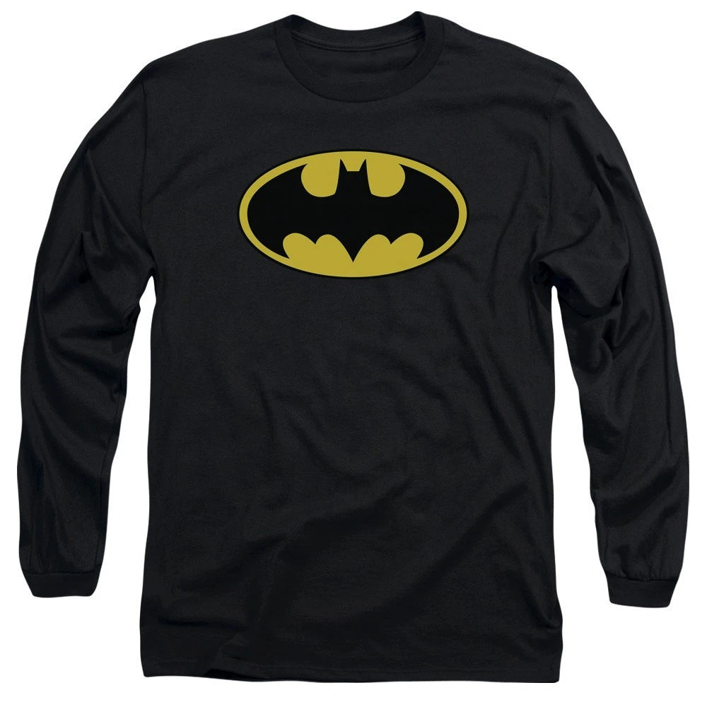 Batman Classic Logo Men’s Long Sleeve T-Shirt S-3XL DC Comics Licensed Tee