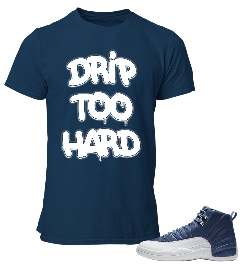 Tee to match Air Jordan Retro 12 Stone Blue Indigo
