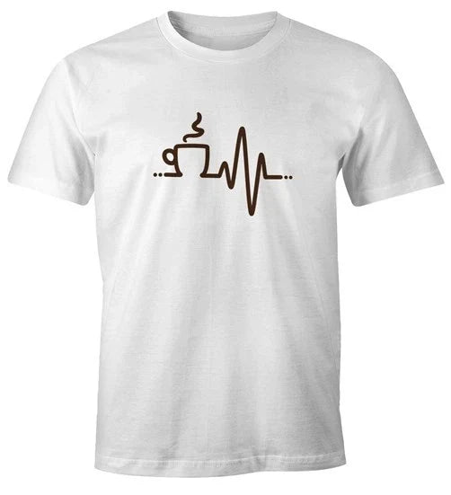 Men's T-Shirt heartbeat coffee heart frequency shirt coffee drinker coffee lover