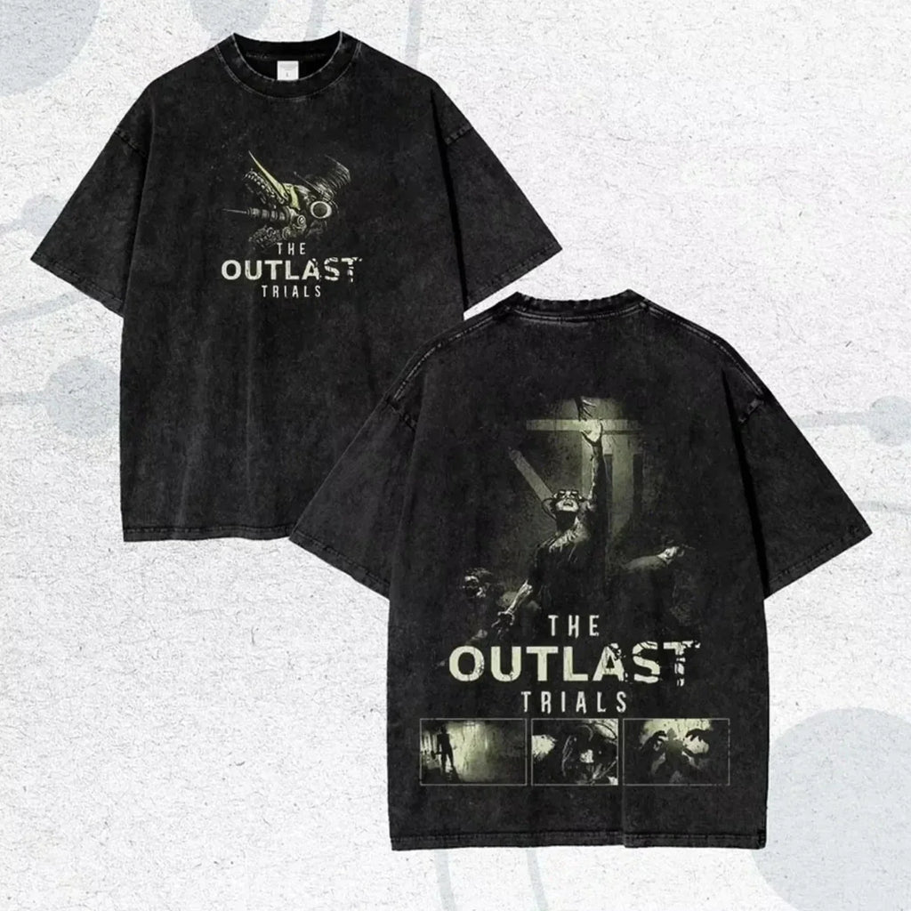 Outlast T-Shirt Video Game Tees Unisex Washed Cotton Tees The Outlast Trials