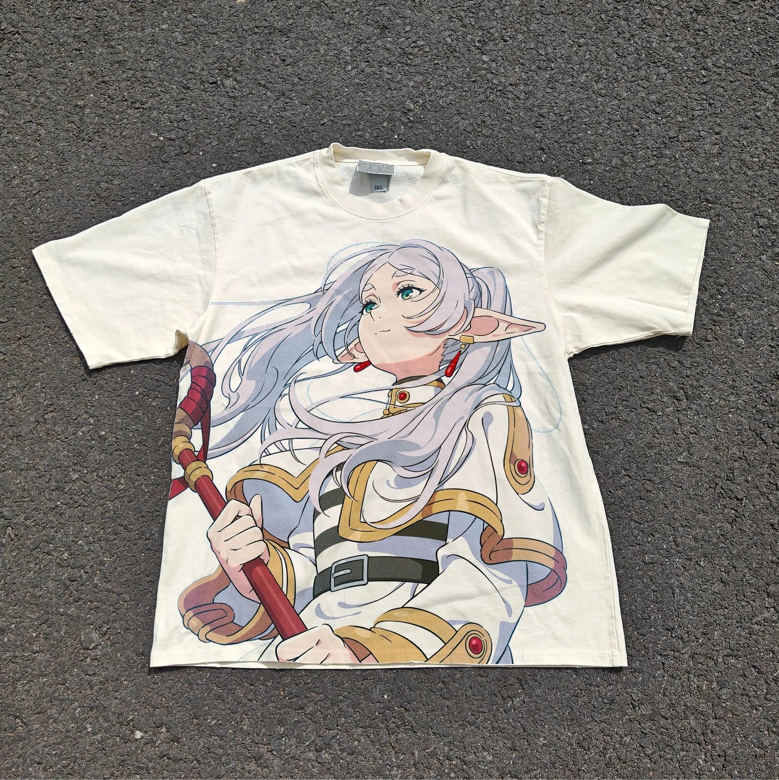 Frieren Beyond Journey's End T-Shirt Large Print Heavyweight Tee 330GSM Unisex