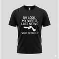 Sarcastic My Wife's Last Nerve Men's Black T-Shirt. Size XL