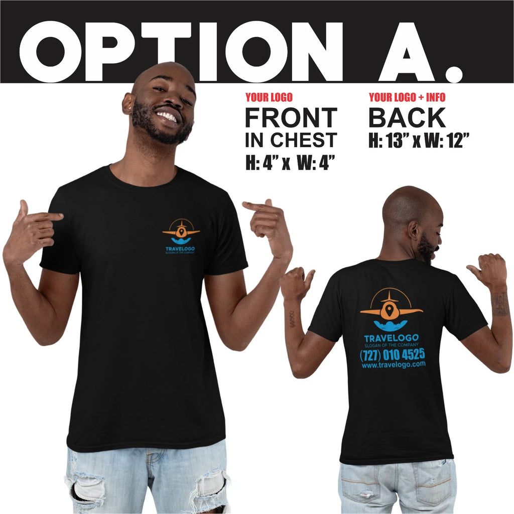 24 Custom Screen Printed Preshrunk Cotton T-Shirts 2 Same Colors Front/Back