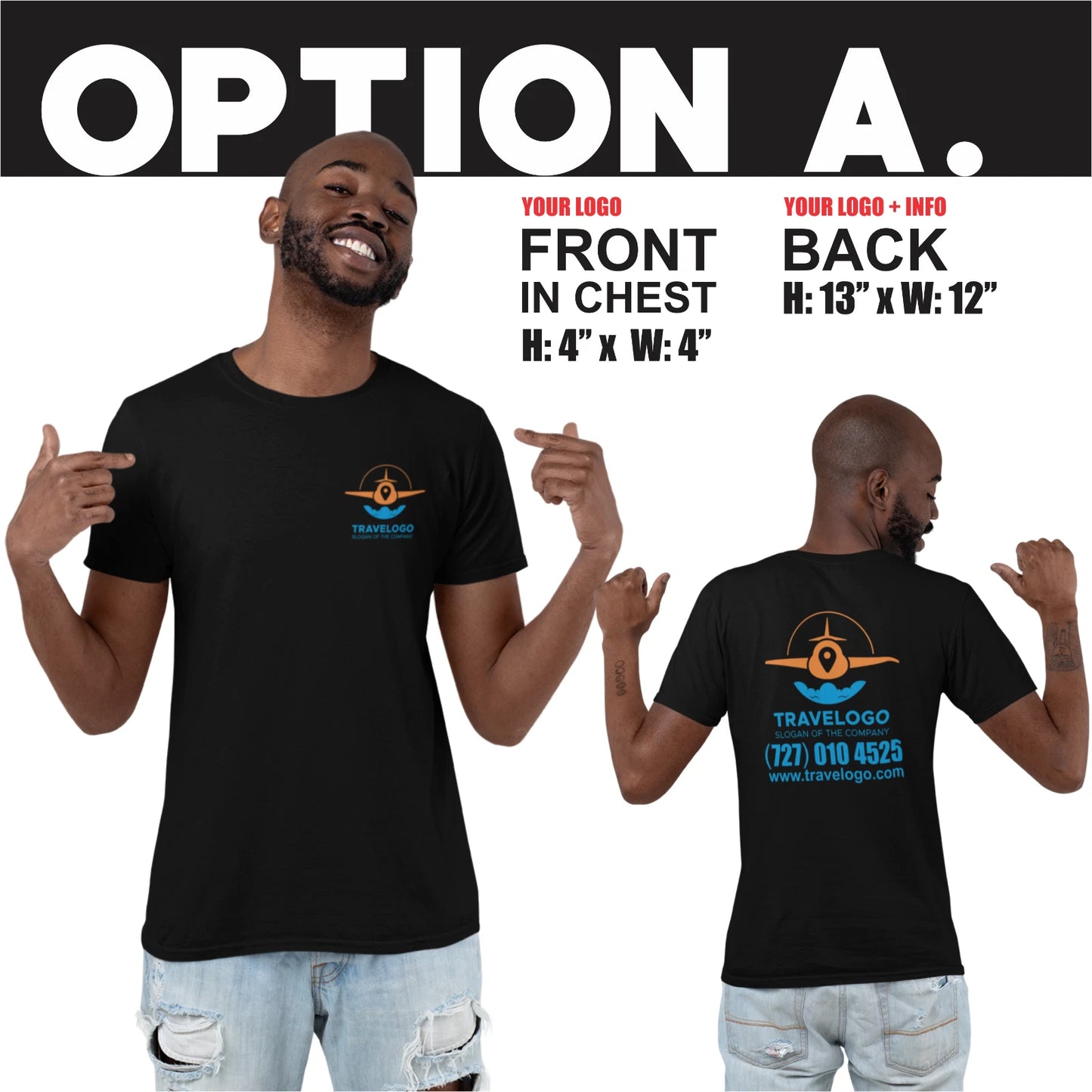 24 Custom Screen Printed Preshrunk Cotton T-Shirts 2 Same Colors Front/Back