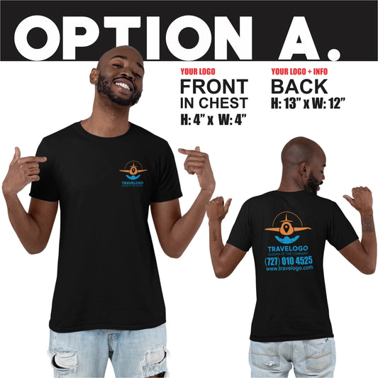 24 Custom Screen Printed Preshrunk Cotton T-Shirts 2 Same Colors Front/Back
