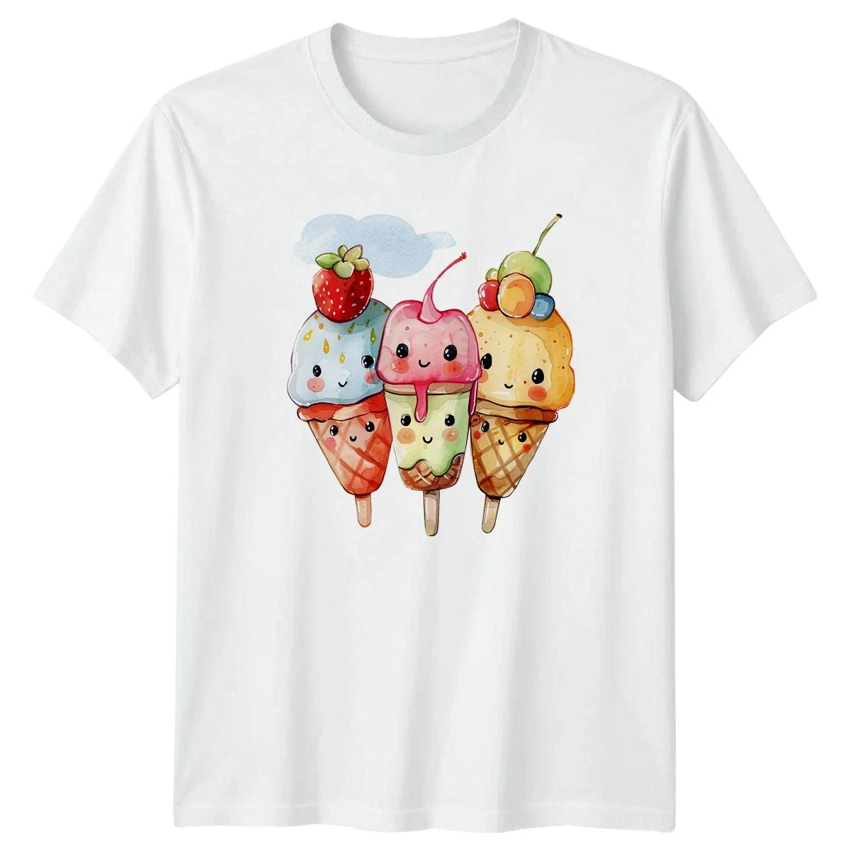 Kawaii Ice Cream T-Shirt Summer Dessert Gift For Him And Her