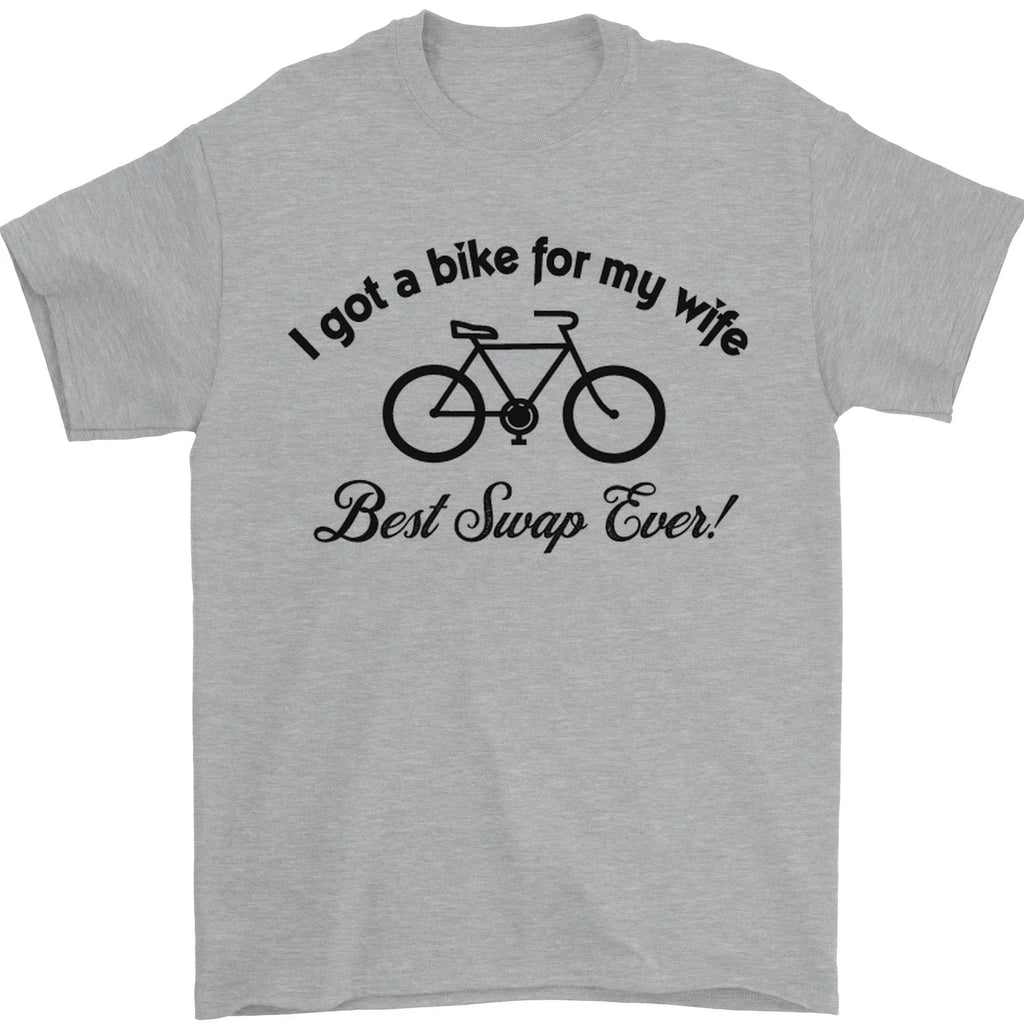Cycling A Bike for My Wife Cyclist Funny Mens T-Shirt 100% Cotton