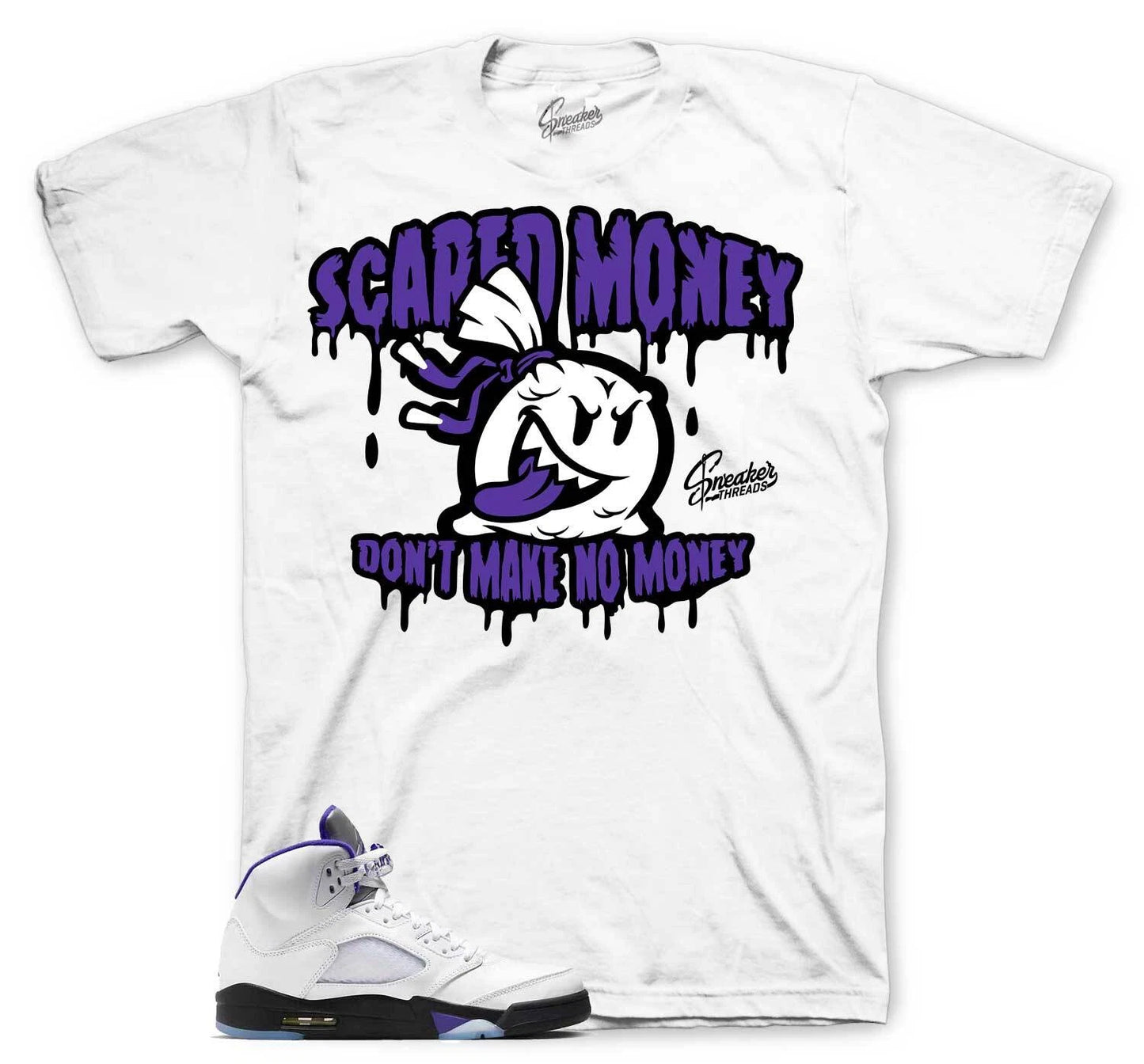 Shirt To Match Jordan 5 Concord - Scared Money Sneaker Tee