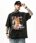 Death Note Vintage Washed T-Shirt Yagami Light Misa Manga Oversized Tee Top