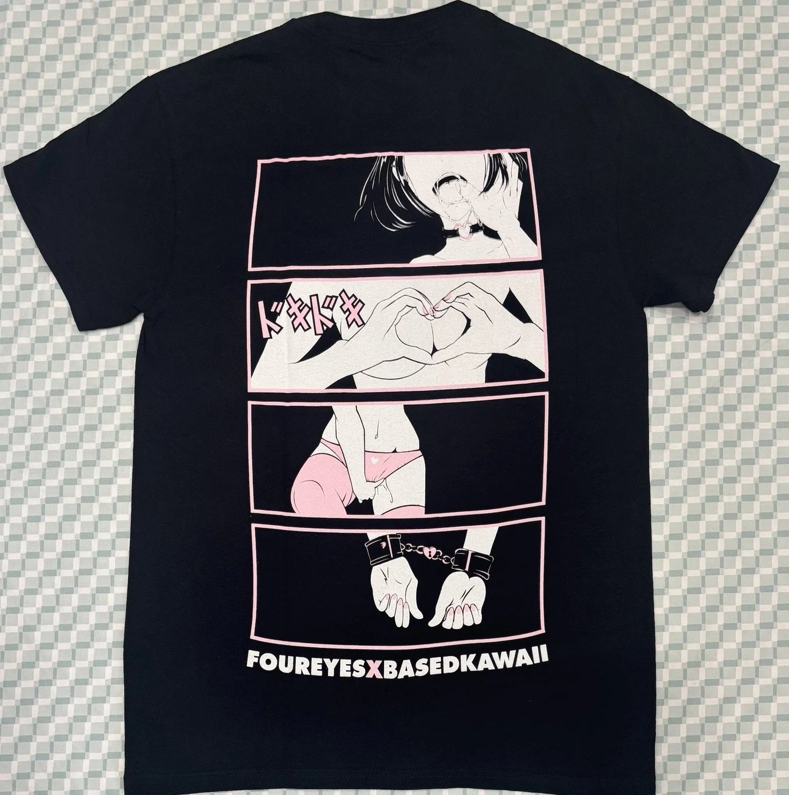 Foureyes x Based Kawaii black t shirt size S