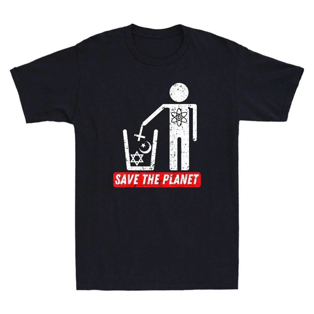 Save The Planet, Humanist Anti Religion Atheist Atheism Vintage Men's T-Shirt
