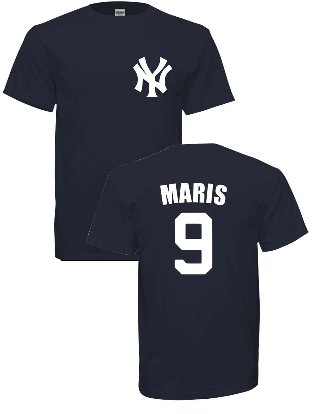 ADULT Roger Maris #9 NEW YORK YANKEES T-SHIRT NAVY or Gray  FREE SHIPPING