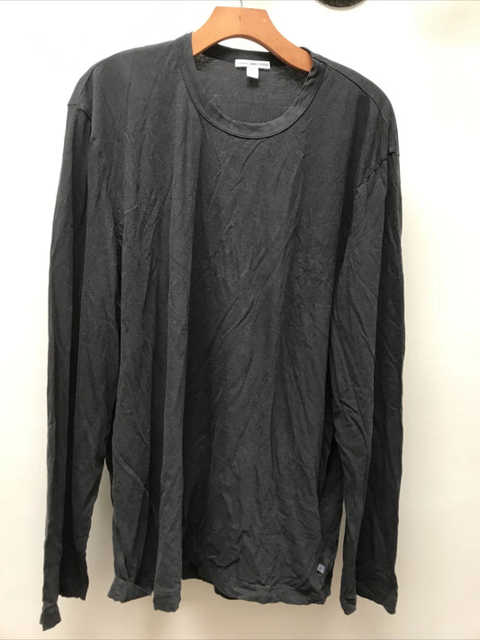 James Perse  Men's Basic Classic Dark Gray L/S T-Shirt MLJ3351 NEW charckol