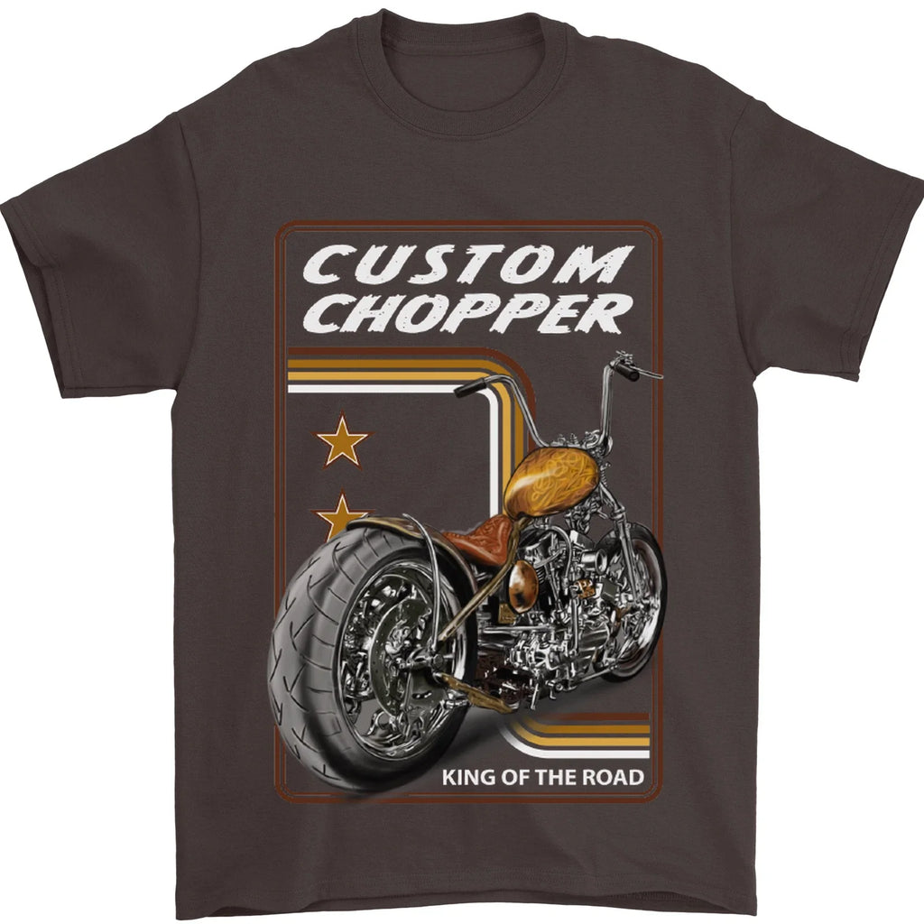 Biker Custom Chopper Motorbike Motorcycle Mens T-Shirt 100% Cotton