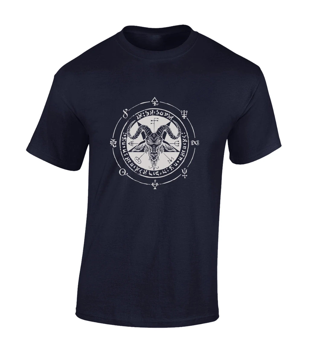 SATAN SYMBOL MENS T SHIRT DEVIL DEMON SUPERNATURAL BAPHOMET HORROR TOP