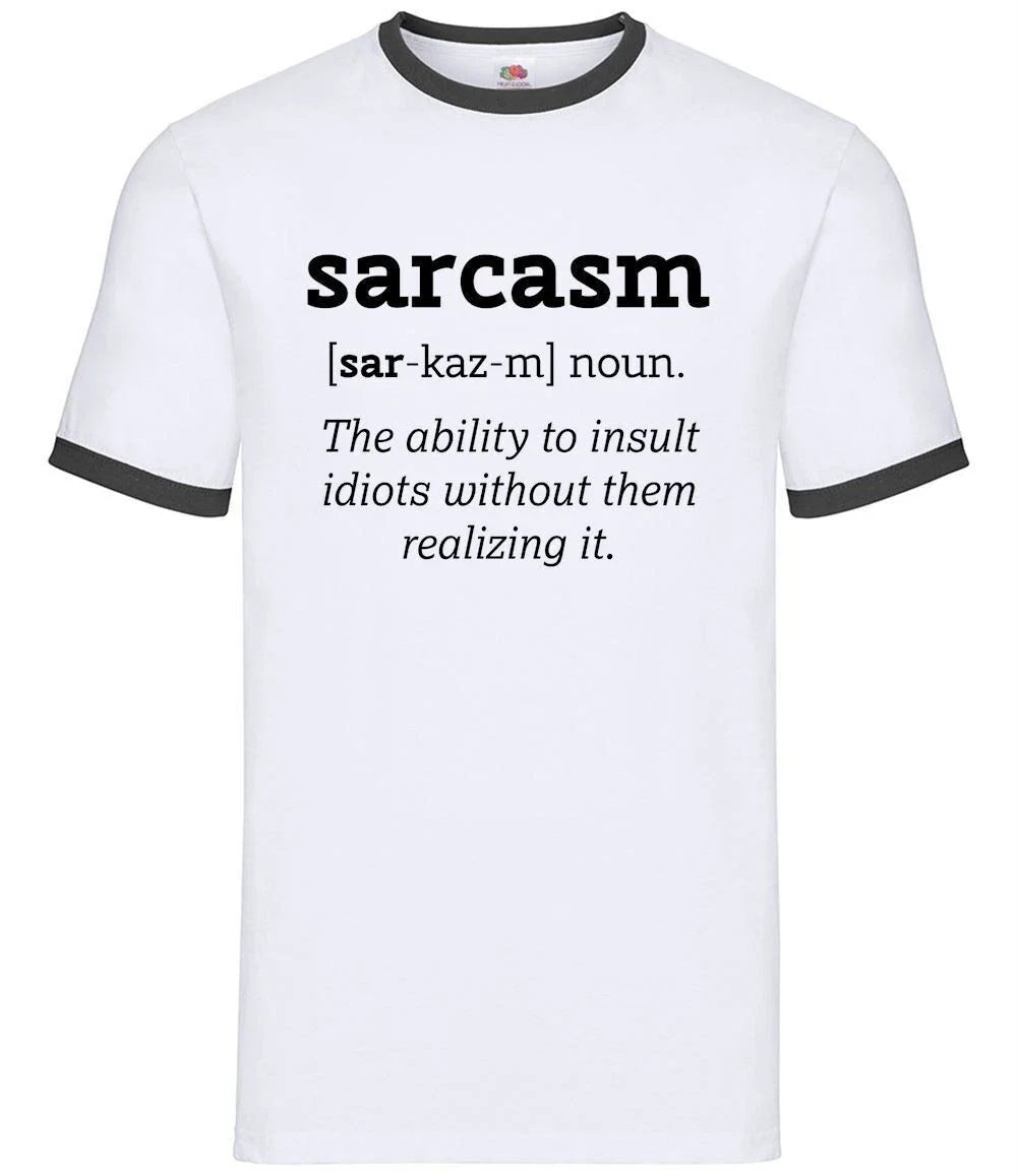 Sarcasm Definition - Mens Ringer - Sarcastic Funny Dictionary Hilarious