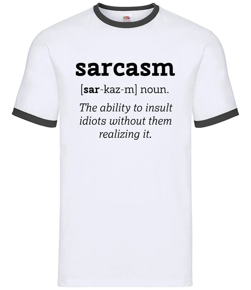 Sarcasm Definition - Mens Ringer - Sarcastic Funny Dictionary Hilarious