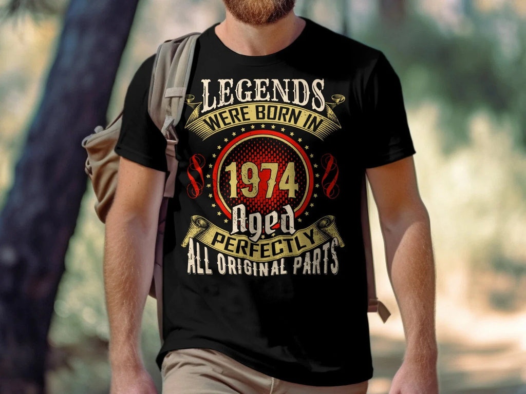51st Birthday T Shirt Born In 1974 Mens Gifts 51 Years Old Tee Aged Perfectly
