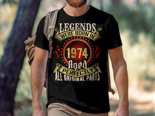 51st Birthday T Shirt Born In 1974 Mens Gifts 51 Years Old Tee Aged Perfectly