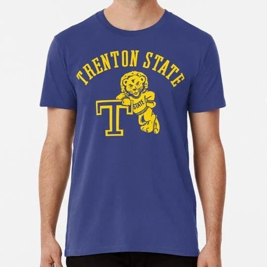 Vintage Trenton State College Roscoe Lion Yellow S to 5XL Made in USA T-Shirt