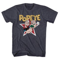 Popeye The Sailor Man Classic Cartoon Star & Tank & Anchor Tatoos Men's T Shirt