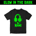 Personalised T-shirt Your Name DJ Disc Jockey Glow in The Dark Halloween Friends