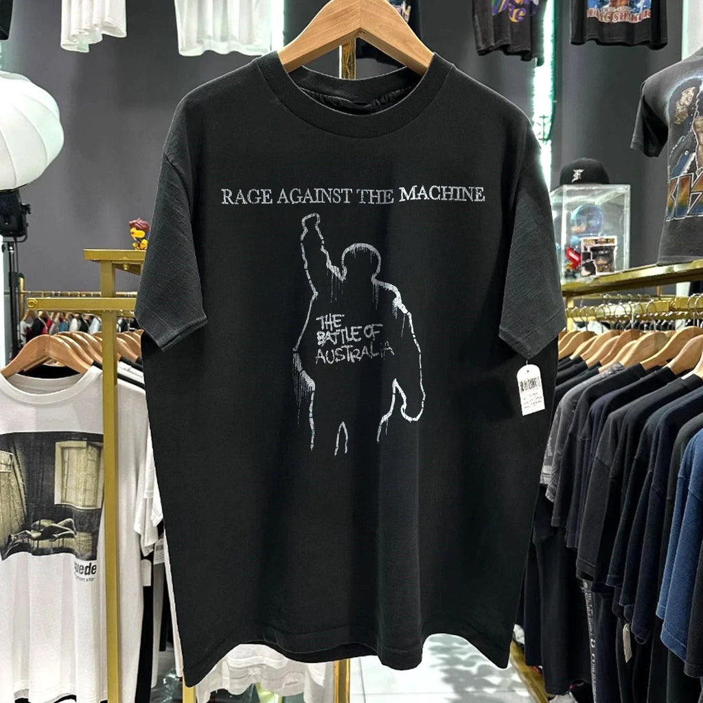 90s Ratm The Battle Of Australia Aged T-Shirt Black S
