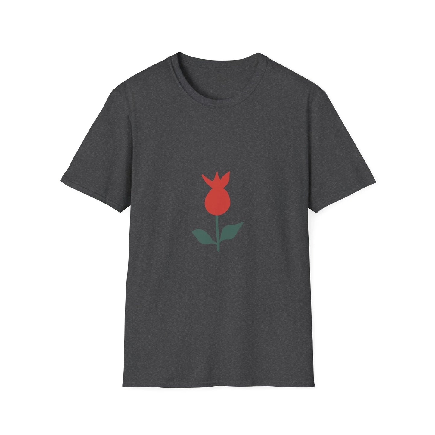 Simple Tulip Flower T Shirt Soft Breathable Cotton Minimal Graphic Casual Tee