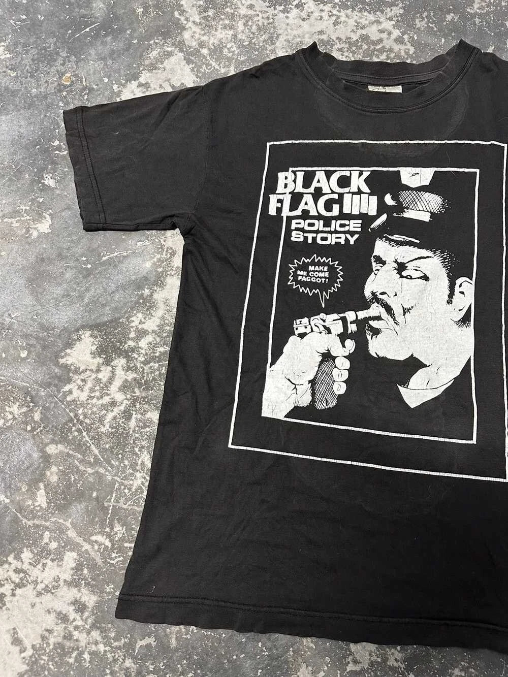 Vintage Black Flag Police Story Punk Band Cotton Unisex S-4XL T-Shirt M331