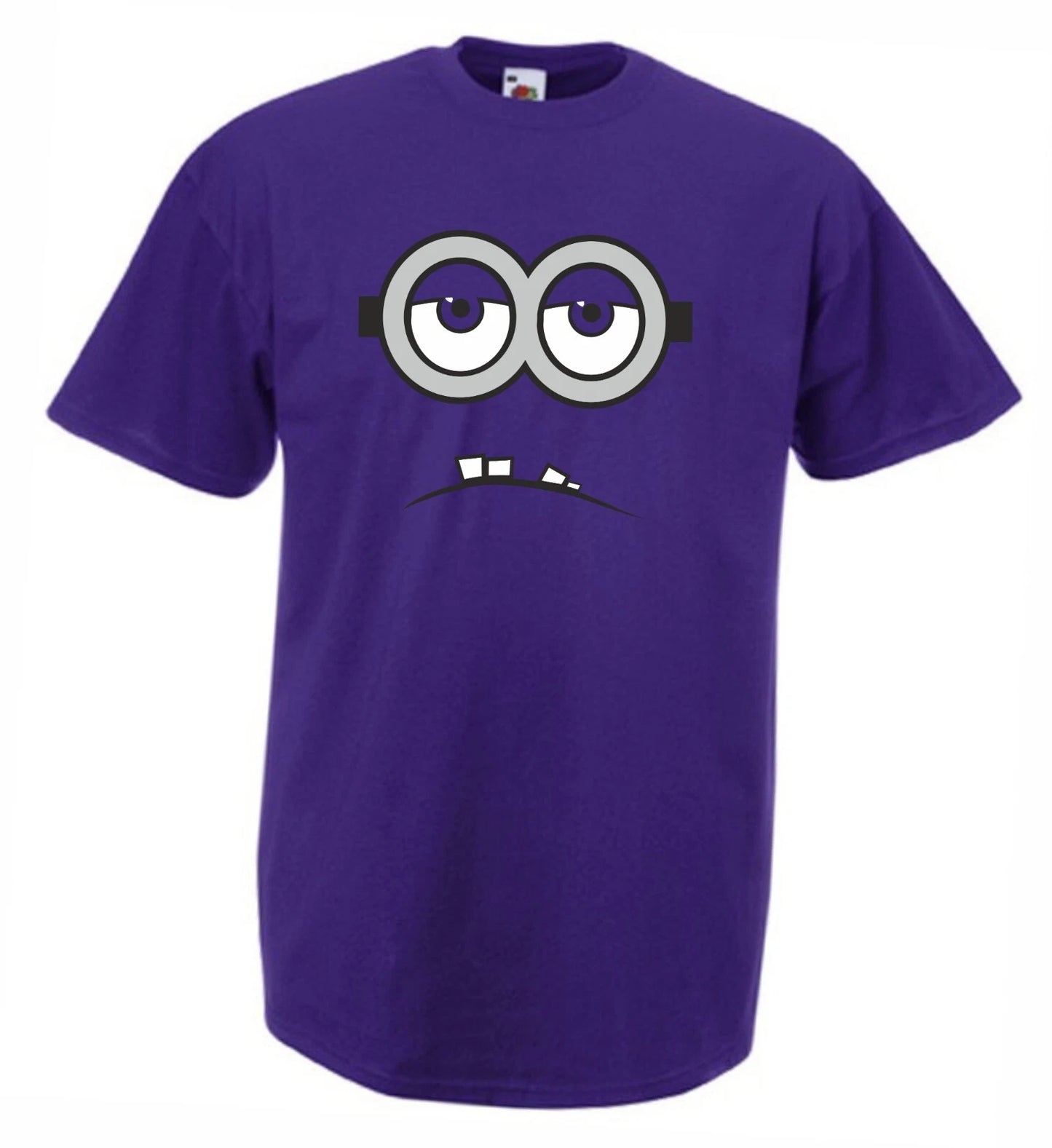 DESPICABLE ME PURPLE EVIL MINION , FUN T SHIRT SIZE SMALL TO 3XL