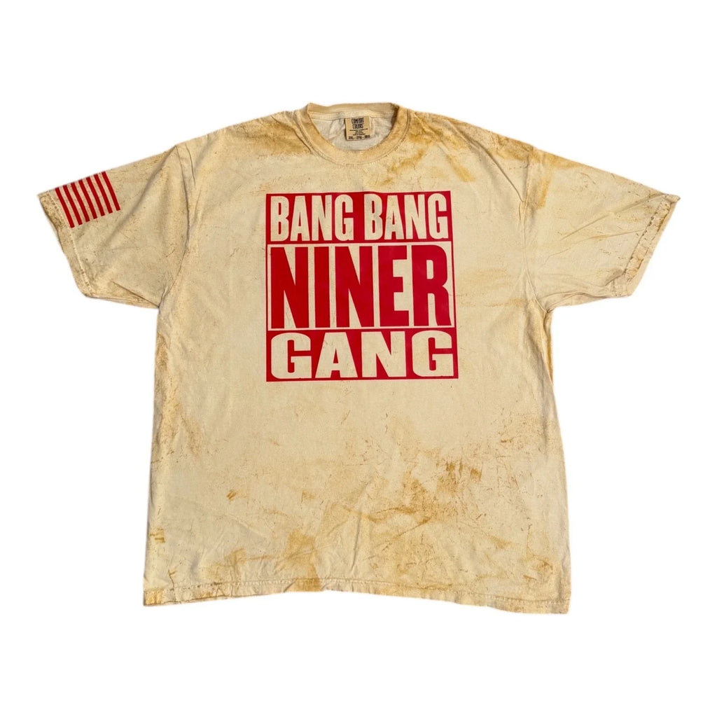 Bang Bang Niner Gang Gold & Red Tie Die T-Shirt  (New) San Francisco Edition