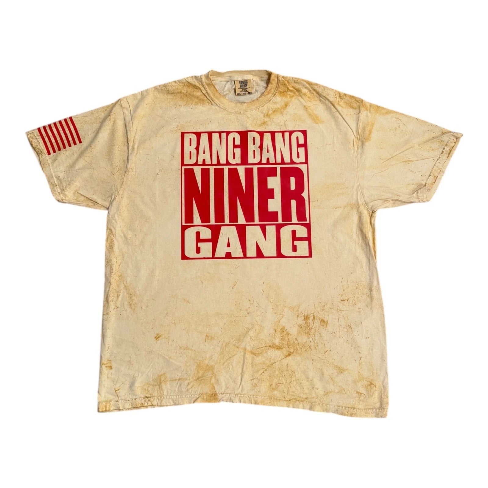 Bang Bang Niner Gang Gold & Red Tie Die T-Shirt  (New) San Francisco Edition