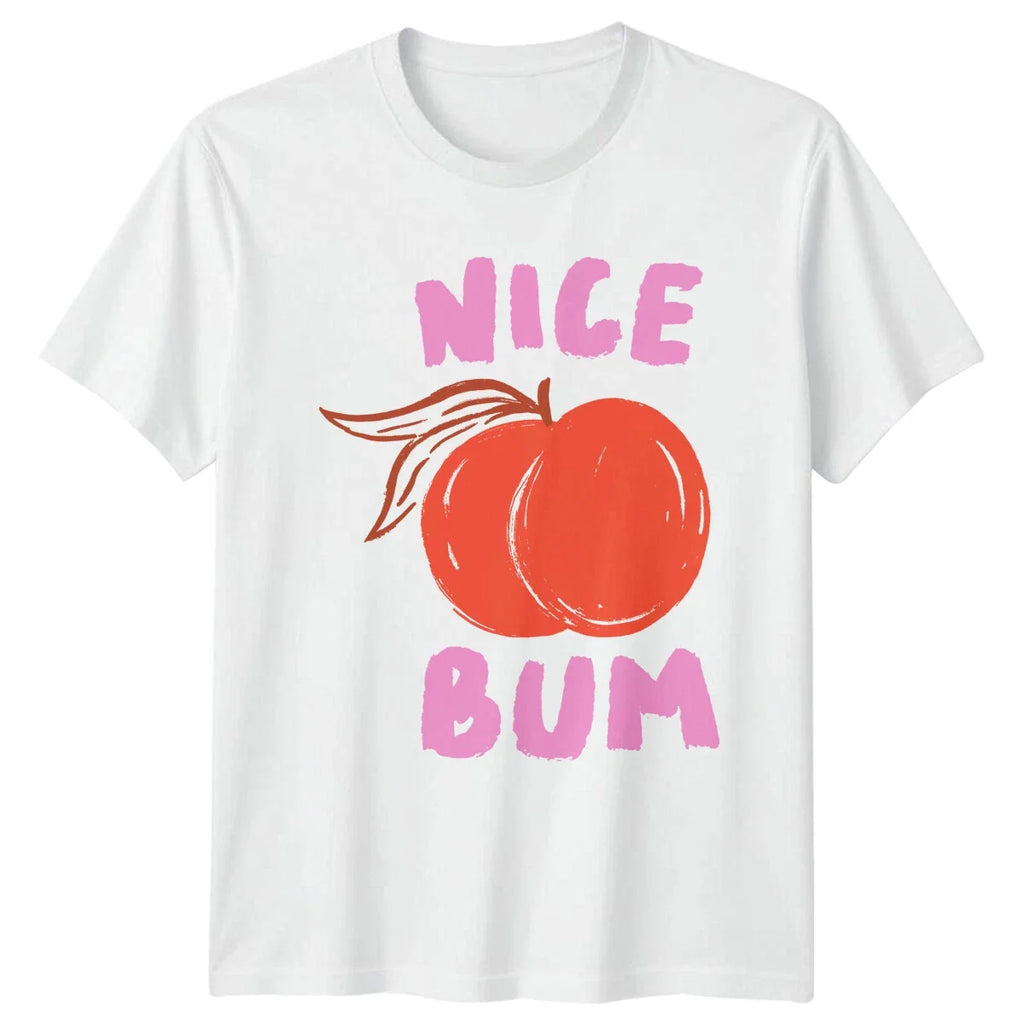 Nice Bum Peach Fruit Food Mens T-Shirt Womens Tee Graphic Unisex Top