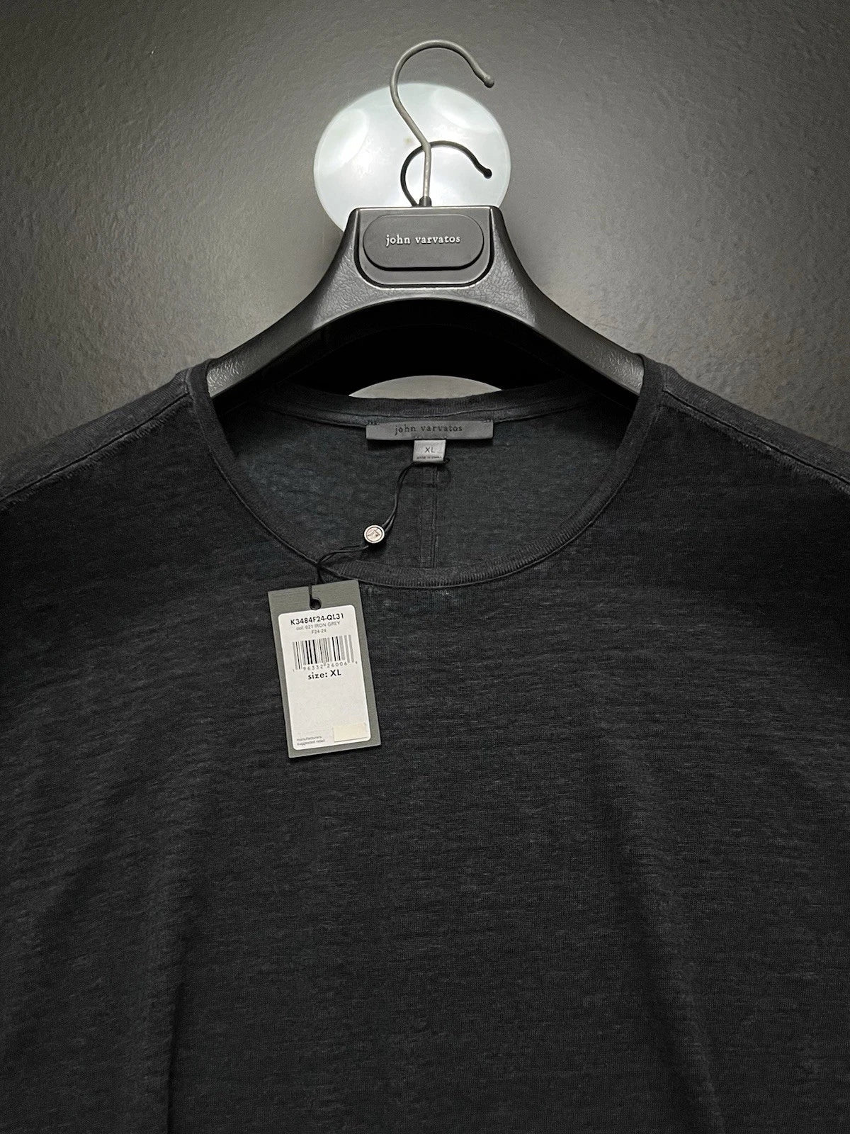 John Varvatos Collection Luxury Mens Shirt - 100% Linen - Mott Crew 2024 - NWT