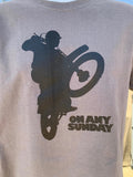 NEW ON ANY SUNDAY MOVIE T-SHIRT GREY STEVE McQUEEN FILM MOTORCYCLE MOTOCROSS FMF
