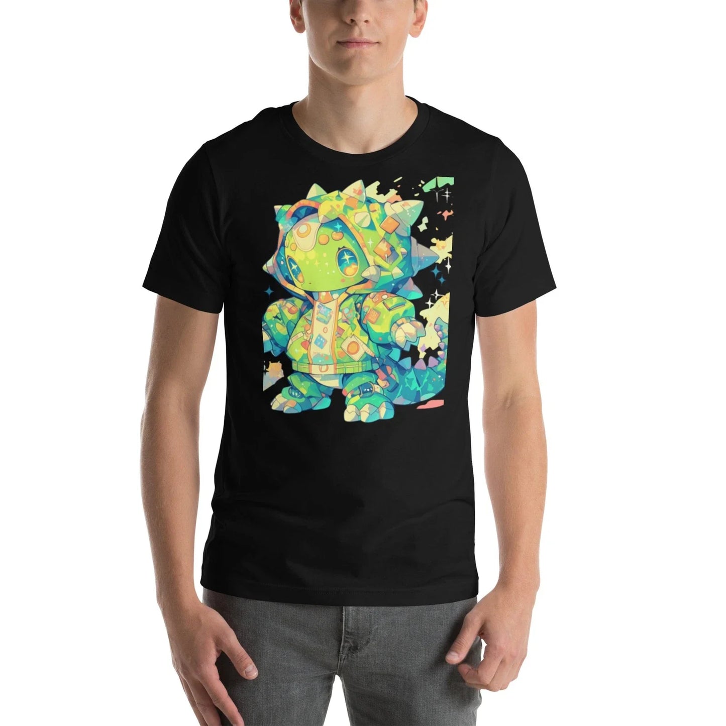 Kawaii "Dragon Hoodie" Bot Tee | Cosplay Mascot Aesthetic | Sparkle Holo-Foil
