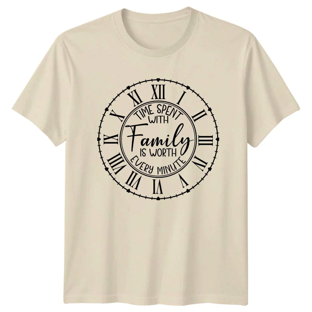 Time Spent With Family Is Worth T-Shirt Clock Design Inspirational Christmas