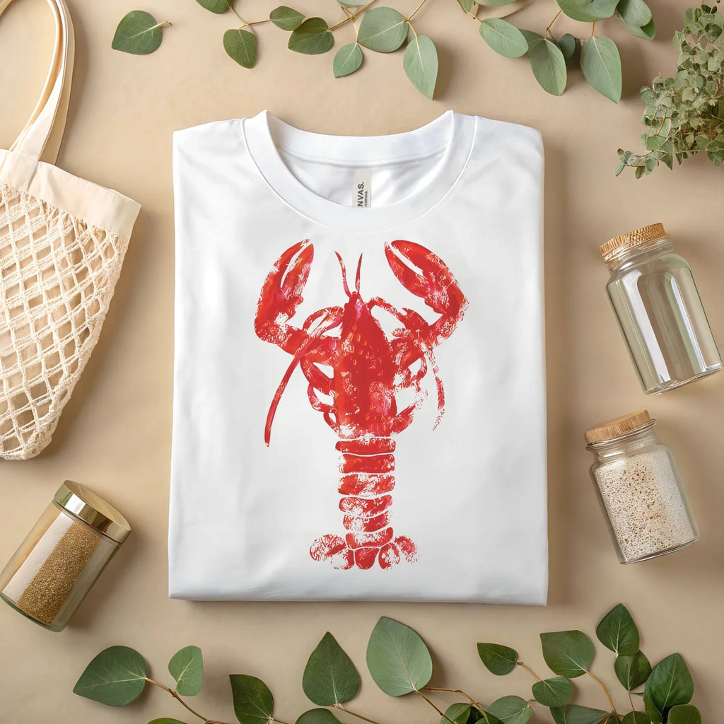 Red Lobster Graphic T-Shirt Coastal Nautical Beachwear Summer Ocean Seafood A82