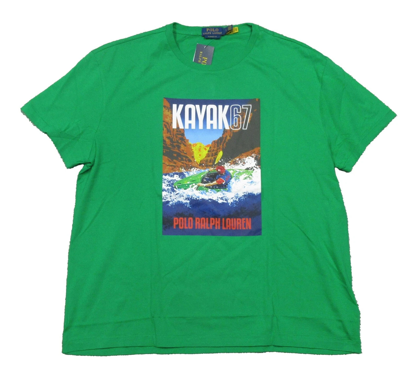 Polo Ralph Lauren Men's Green Kayak 67 Summit Graphic Short Sleeve T-Shirt