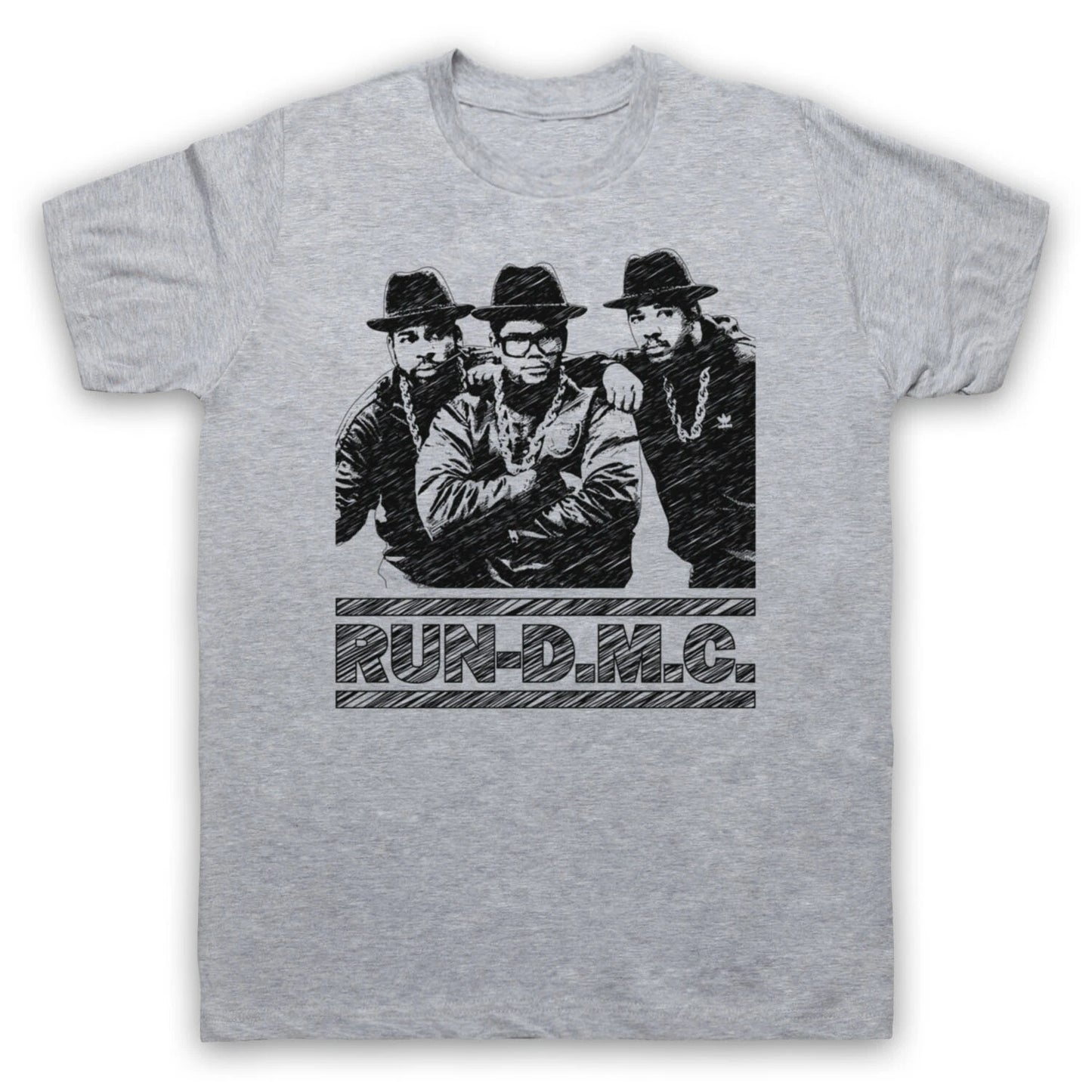 RUN DMC SKETCH UNOFFICIAL RUN-D.M.C. HIP HOP TRIO GROUP MENS & WOMENS T-SHIRT