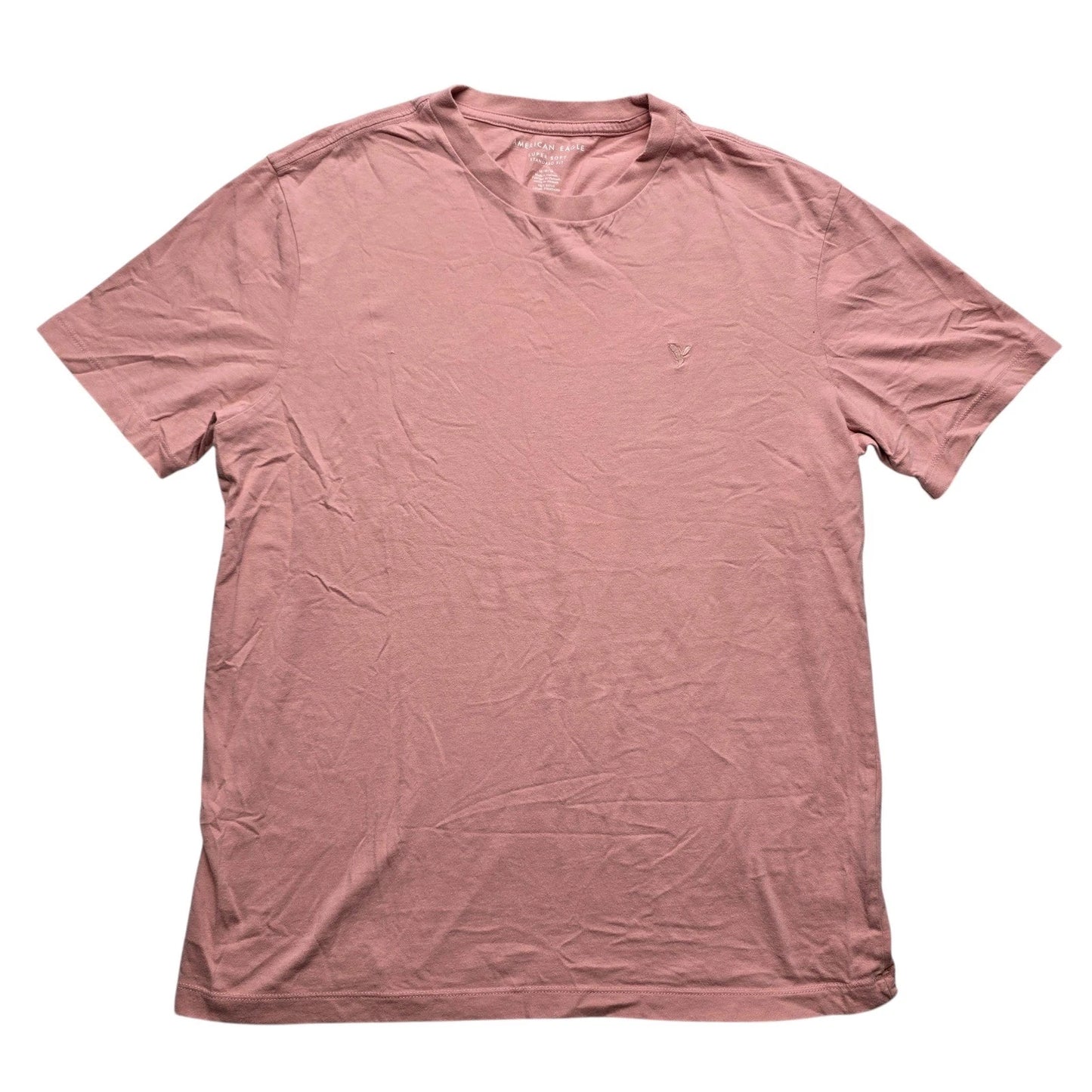 American Eagle Basic Tee Casual Minimalist Pink Cotton Men M