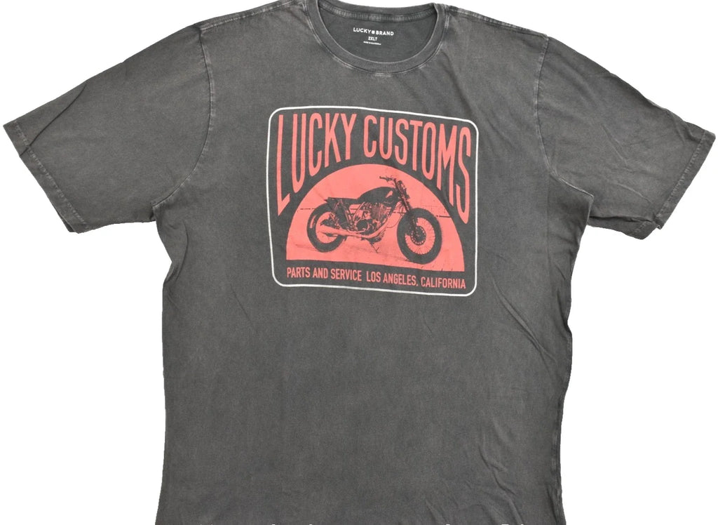 Lucky Brand Men's Lucky Customs Tee Short Sleeve Raven Crew Neck Size 2XLT NEW