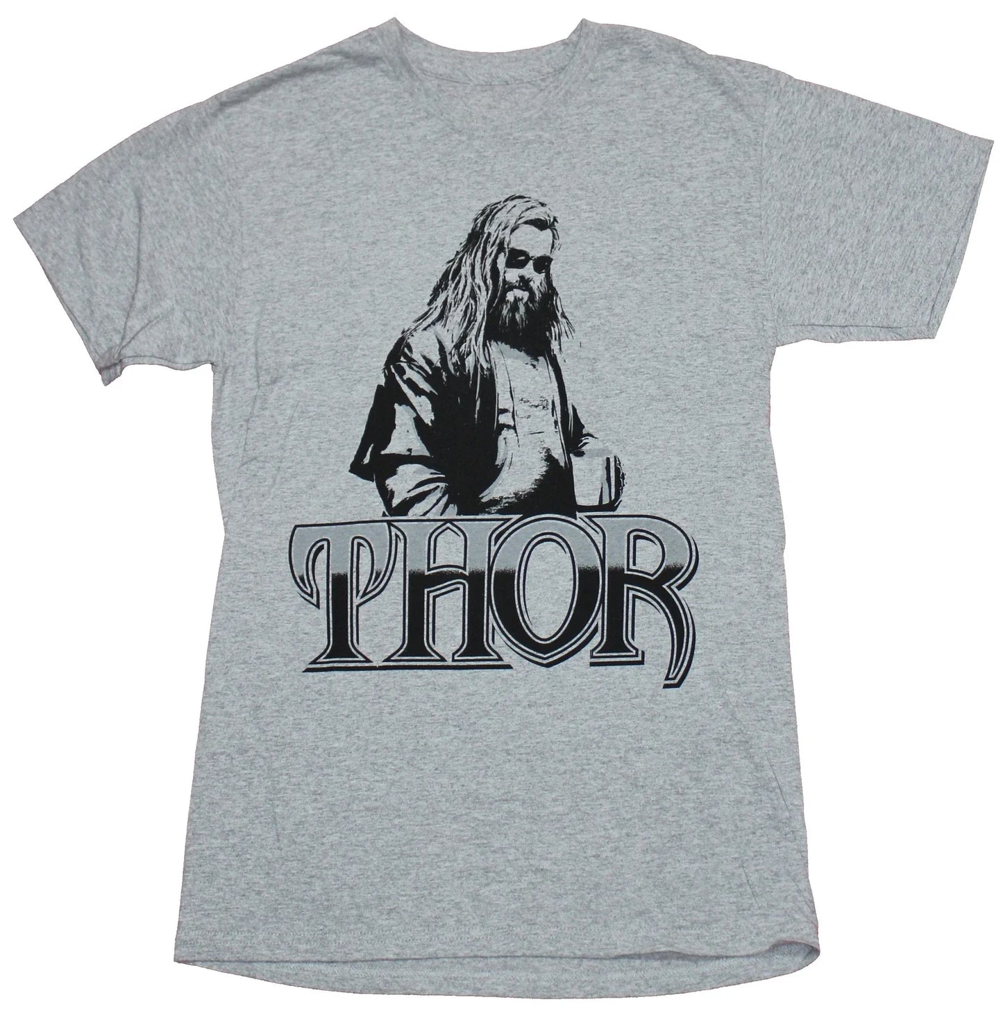 Thor Mens T-Shirt - Fat Thor Over Word Logo