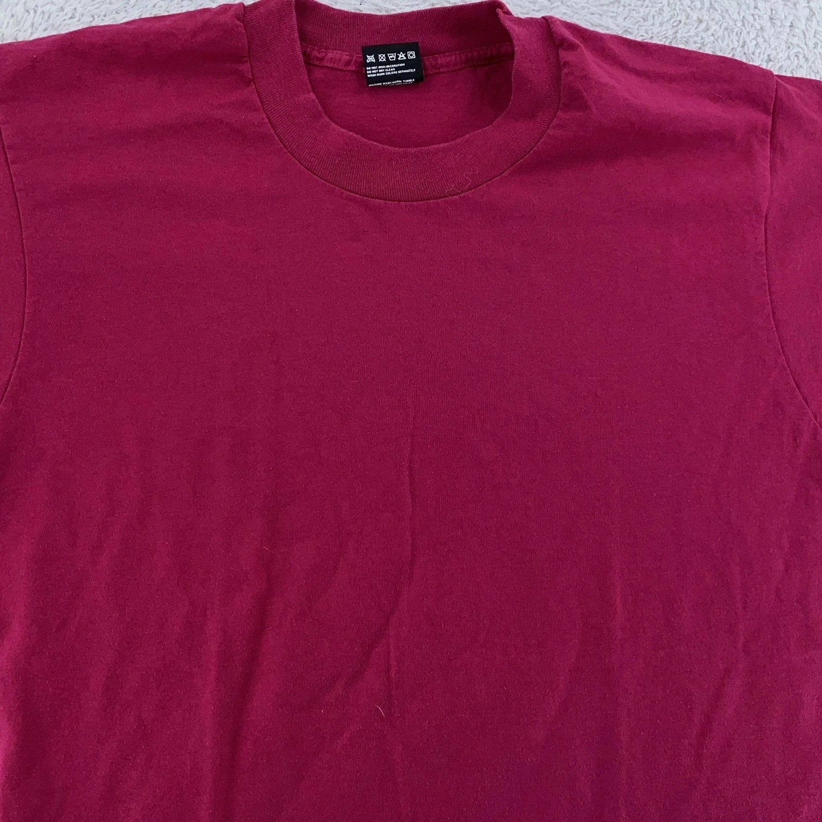 Vintage 90s Blank Dark Pink Fruit Of The Loom Best Shirt Mens Medium USA Tee