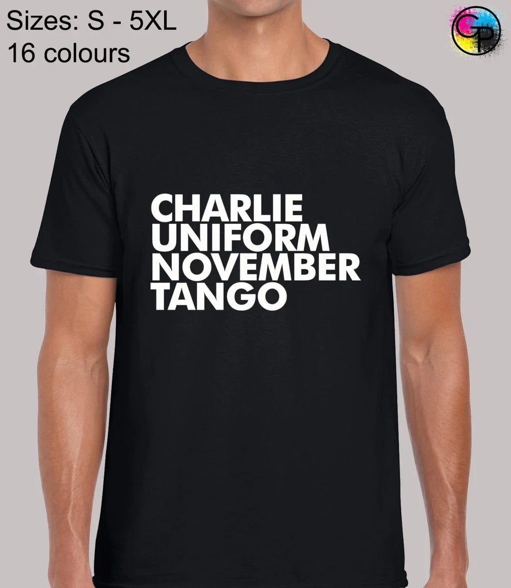 Charlie Uniform Cool Novelty Funny Rude Fit T-Shirt Top TShirt Tee for Men