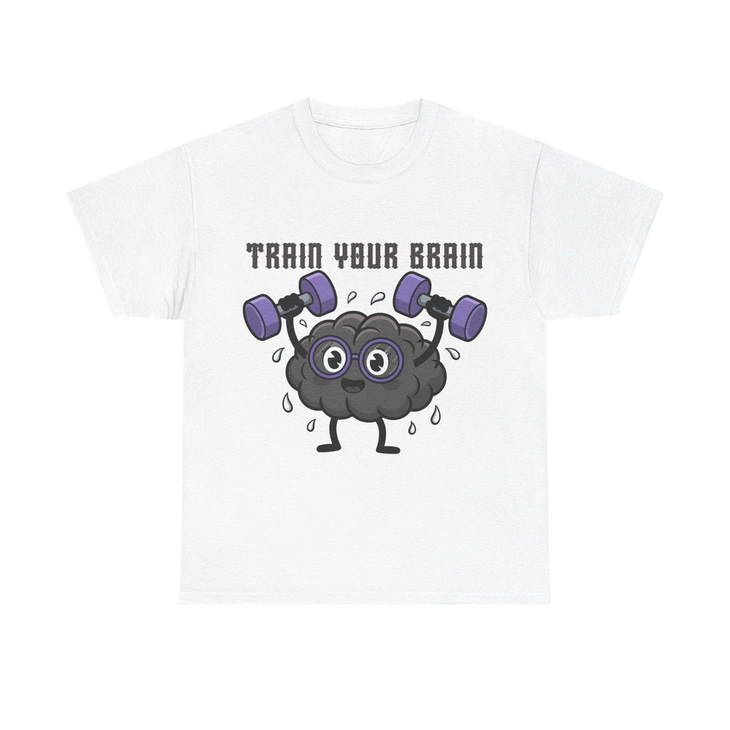 Train Your Brain T-Shirt Funny Gym Nerd Graphic Unisex Workout Tee