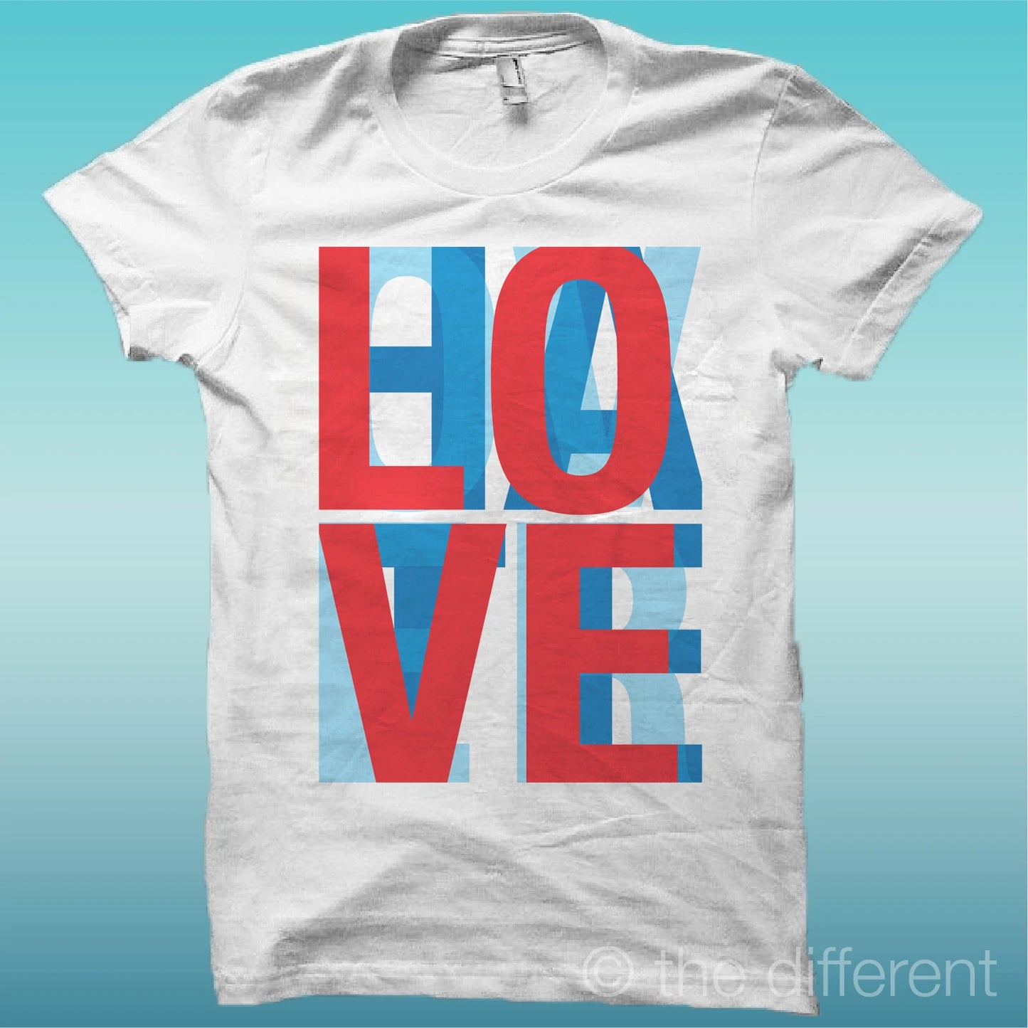 T-Shirt " Love Over Hate " White The Happiness Is Have My T-Shirt New