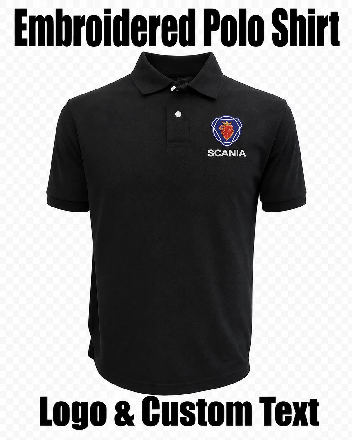 Custom Embroidered Trucker Polo Shirt With Logo Garage & Company Name