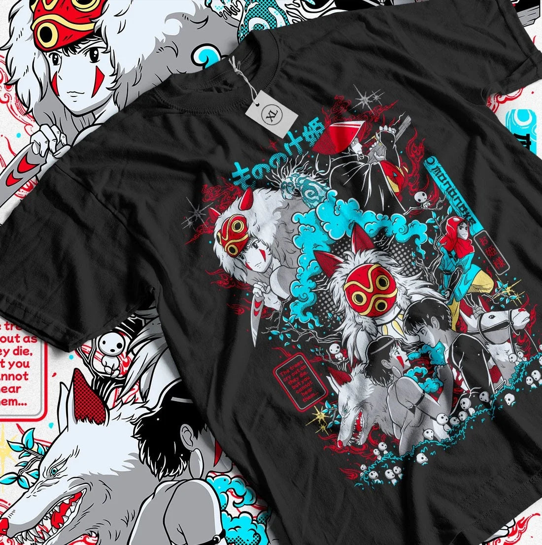 Princess Mononoke T-Shirt Hayao Miyazaki Girl Studio Ghibli Gift Shirt All Size